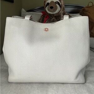Dagne Dover White Textured Tote